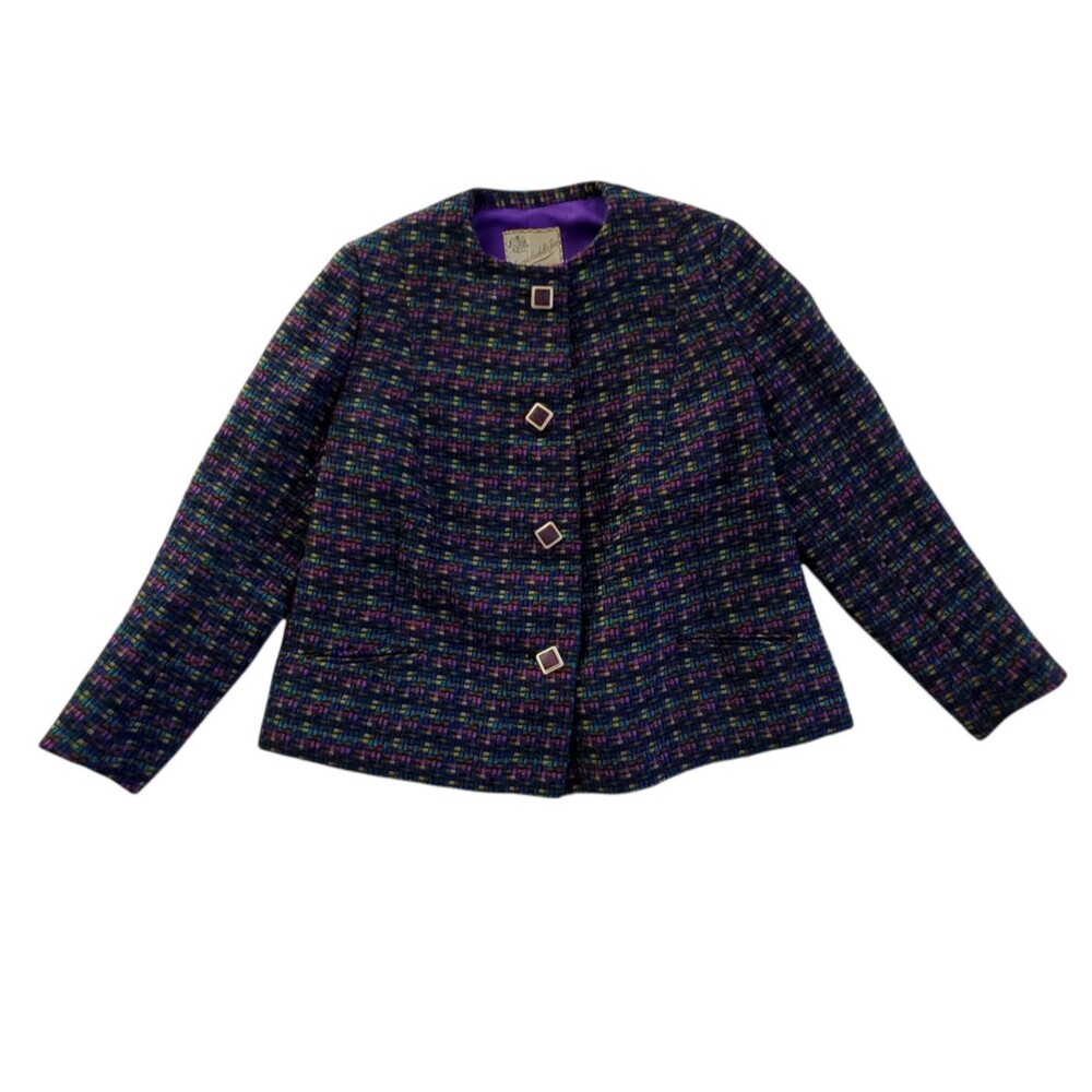 Joseph Condello's Son Women's Vintage Tweed Blazer Colorful Blocks Size (8-10)